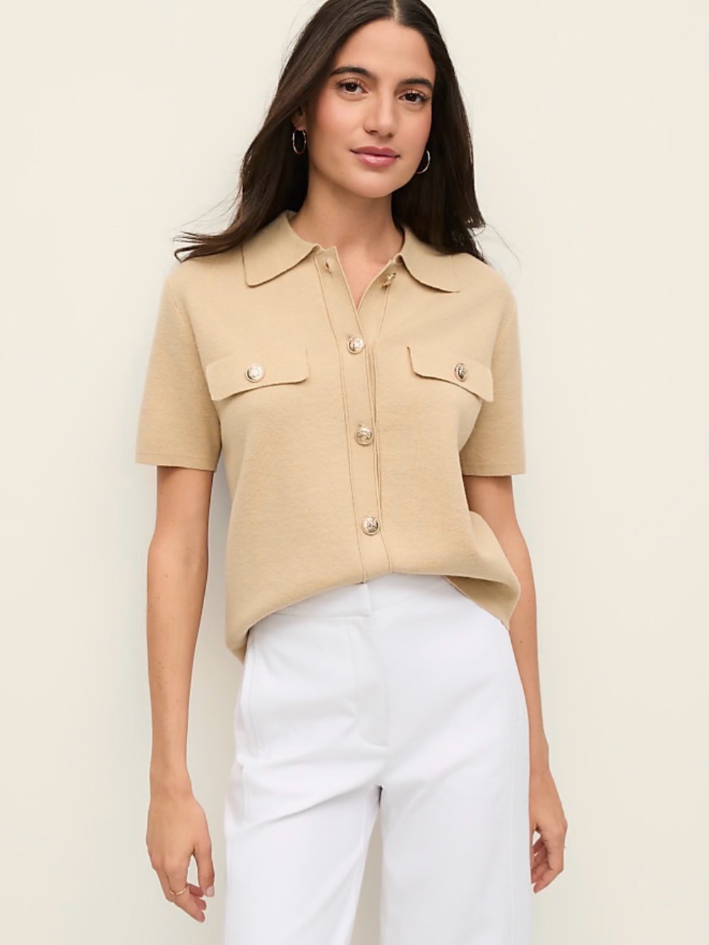 H&M tan knit top. Size M. Pre-Owned Condition-Very Good